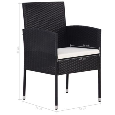 Prolenta Premium -  Ensemble à manger de jardin 5 pcs Noir