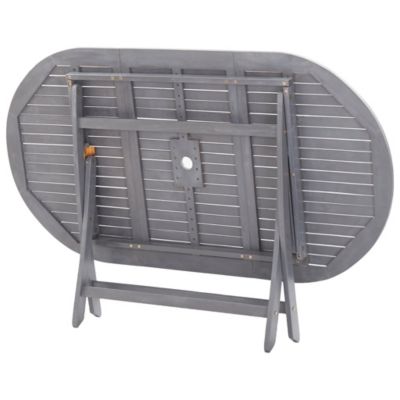 Prolenta Premium -  Ensemble à manger de jardin 7 pcs Bois d'acacia massif Gris