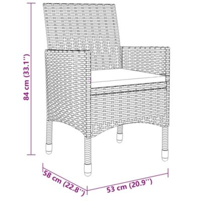 Prolenta Premium -  Ensemble à Manger de jardin 7pcs Résine tressée et verre trempé