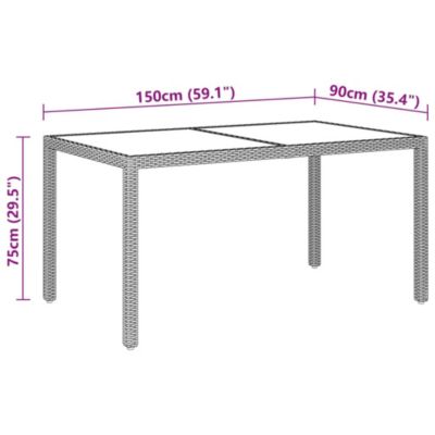 Prolenta Premium -  Ensemble à Manger de jardin 7pcs Résine tressée et verre trempé