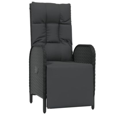 Prolenta Premium -  Ensemble à manger de jardin 9pcs coussins noir résine tressée
