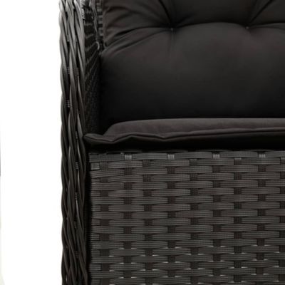 Prolenta Premium -  Ensemble à manger de jardin 9pcs coussins noir résine tressée