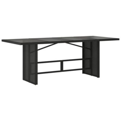 Prolenta Premium -  Ensemble à manger de jardin 9pcs coussins noir résine tressée