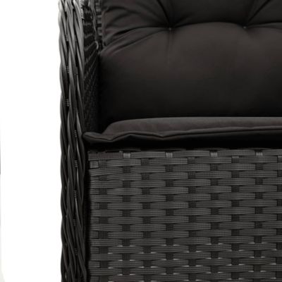 Prolenta Premium -  Ensemble à manger de jardin 9pcs coussins noir résine tressée