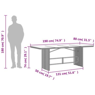 Prolenta Premium -  Ensemble à manger de jardin 9pcs coussins noir résine tressée