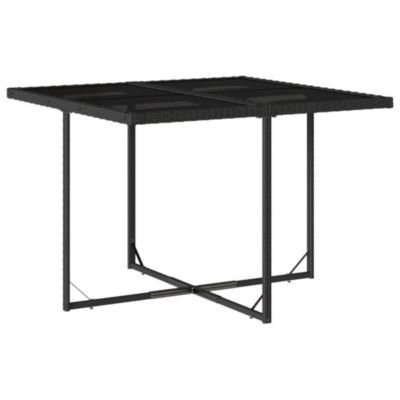 Prolenta Premium -  Ensemble à manger de jardin coussins 5pcs Noir Résine tressée