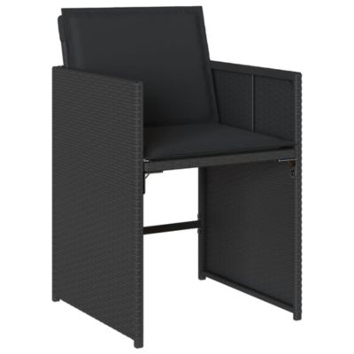 Prolenta Premium -  Ensemble à manger de jardin coussins 5pcs Noir Résine tressée