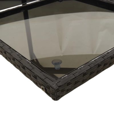 Prolenta Premium -  Ensemble à manger de jardin coussins 5pcs Noir Résine tressée