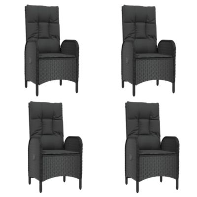 Prolenta Premium -  Ensemble à manger de jardin coussins 7pcs Noir Résine tressée