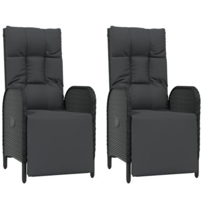 Prolenta Premium -  Ensemble à manger de jardin coussins 7pcs Noir Résine tressée