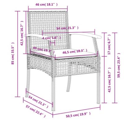 Prolenta Premium -  Ensemble à manger de jardin et coussins 3 pcs Beige poly rotin