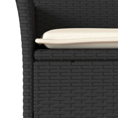 Prolenta Premium -  Ensemble à manger de jardin et coussins 5 pcs noir rotin verre
