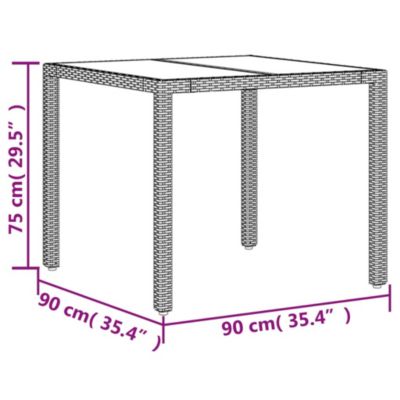 Prolenta Premium -  Ensemble à manger de jardin et coussins 5 pcs noir rotin verre