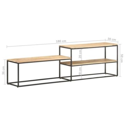 Prolenta Premium -  Meuble TV 180x30x50 cm Bois de manguier brut
