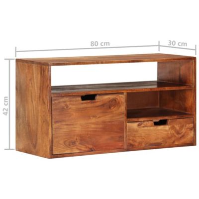 Prolenta Premium -  Meuble TV 80x30x42 cm Bois d'acacia massif