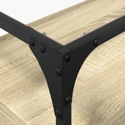Prolenta Premium -  Meuble TV avec dessus en verre chêne sonoma bois d'ingénierie
