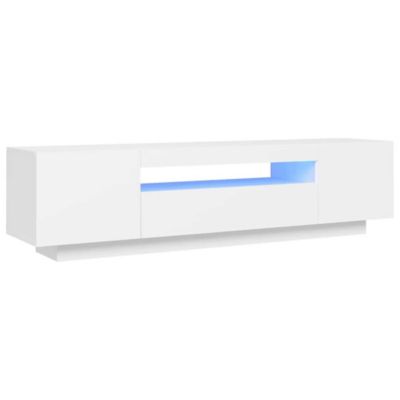 Prolenta Premium -  Meuble TV avec lumières LED blanc 160x35x40 cm