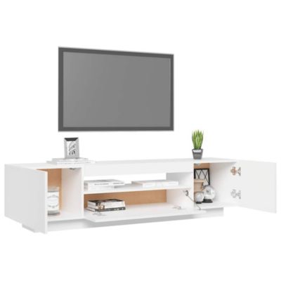 Prolenta Premium -  Meuble TV avec lumières LED blanc 160x35x40 cm