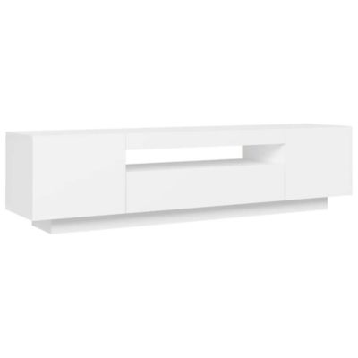 Prolenta Premium -  Meuble TV avec lumières LED blanc 160x35x40 cm
