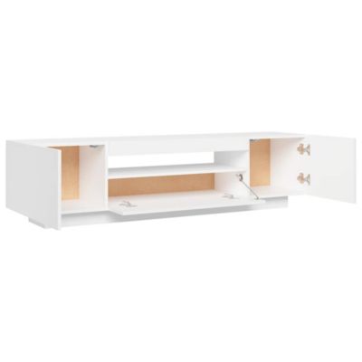 Prolenta Premium -  Meuble TV avec lumières LED blanc 160x35x40 cm