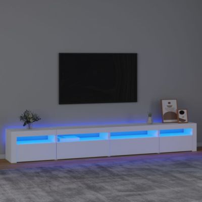 Prolenta Premium -  Meuble TV avec lumières LED Blanc 270x35x40 cm