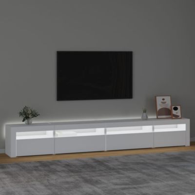 Prolenta Premium -  Meuble TV avec lumières LED Blanc 270x35x40 cm