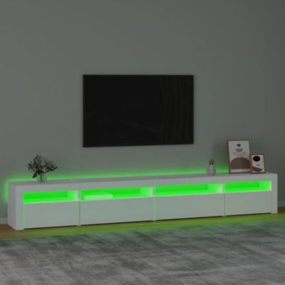 Prolenta Premium -  Meuble TV avec lumières LED Blanc 270x35x40 cm