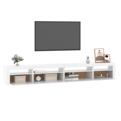 Prolenta Premium -  Meuble TV avec lumières LED Blanc 270x35x40 cm