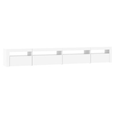 Prolenta Premium -  Meuble TV avec lumières LED Blanc 270x35x40 cm