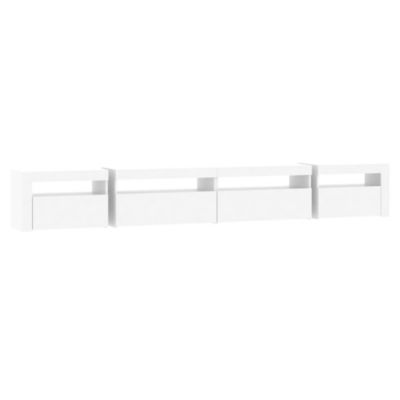 Prolenta Premium -  Meuble TV avec lumières LED Blanc 270x35x40 cm