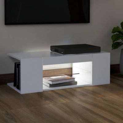 Prolenta Premium -  Meuble TV avec lumières LED Blanc 90x39x30 cm