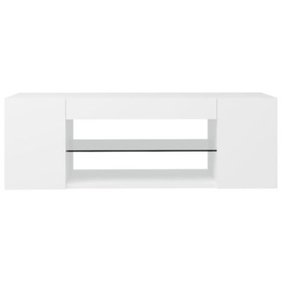 Prolenta Premium -  Meuble TV avec lumières LED Blanc 90x39x30 cm