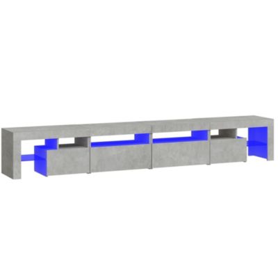 Prolenta Premium -  Meuble TV avec lumières LED Gris béton 260x36,5x40 cm