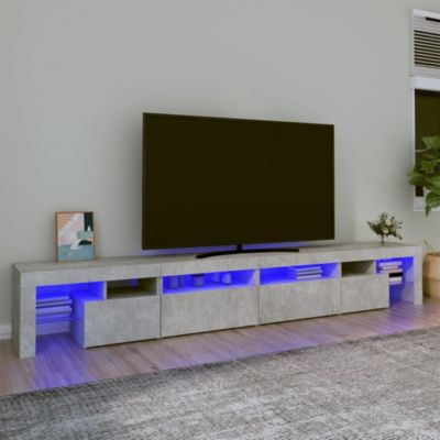 Prolenta Premium -  Meuble TV avec lumières LED Gris béton 260x36,5x40 cm