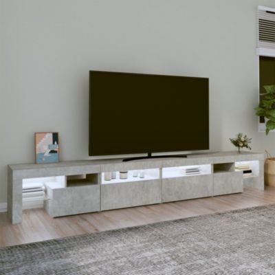 Prolenta Premium -  Meuble TV avec lumières LED Gris béton 260x36,5x40 cm