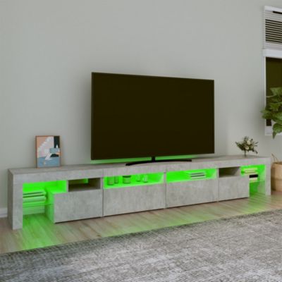 Prolenta Premium -  Meuble TV avec lumières LED Gris béton 260x36,5x40 cm