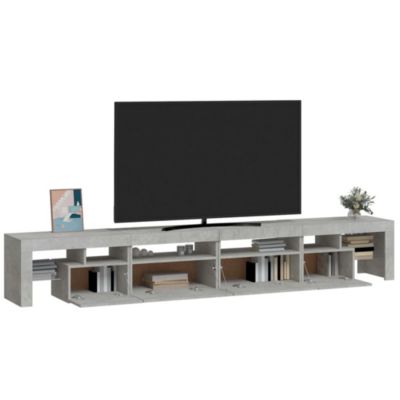 Prolenta Premium -  Meuble TV avec lumières LED Gris béton 260x36,5x40 cm