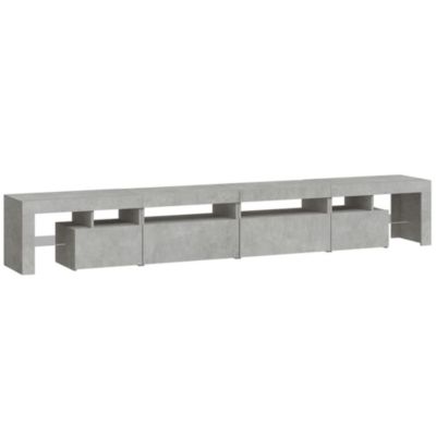 Prolenta Premium -  Meuble TV avec lumières LED Gris béton 260x36,5x40 cm