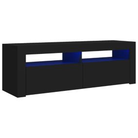 Prolenta Premium -  Meuble TV avec lumières LED noir 120x35x40 cm
