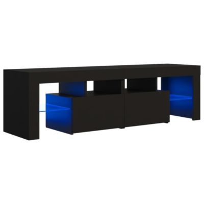 Prolenta Premium -  Meuble TV avec lumières LED Noir 140x36,5x40 cm