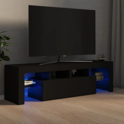 Prolenta Premium -  Meuble TV avec lumières LED Noir 140x36,5x40 cm