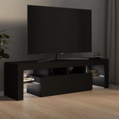 Prolenta Premium -  Meuble TV avec lumières LED Noir 140x36,5x40 cm