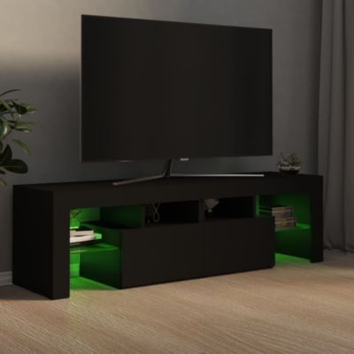 Prolenta Premium -  Meuble TV avec lumières LED Noir 140x36,5x40 cm