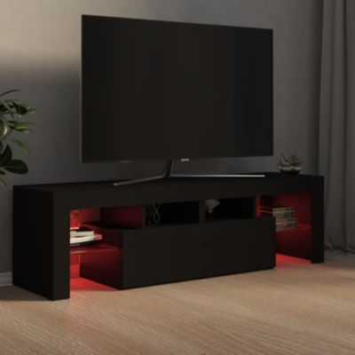 Prolenta Premium -  Meuble TV avec lumières LED Noir 140x36,5x40 cm