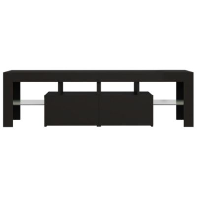 Prolenta Premium -  Meuble TV avec lumières LED Noir 140x36,5x40 cm