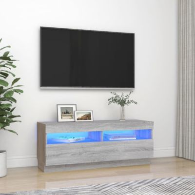 Prolenta Premium -  Meuble TV avec lumières LED sonoma gris 100x35x40 cm