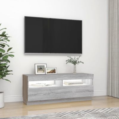 Prolenta Premium -  Meuble TV avec lumières LED sonoma gris 100x35x40 cm
