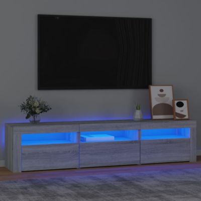 Prolenta Premium -  Meuble TV avec lumières LED Sonoma gris 180x35x40 cm