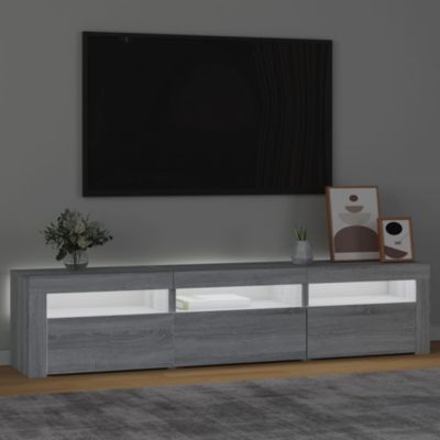 Prolenta Premium -  Meuble TV avec lumières LED Sonoma gris 180x35x40 cm