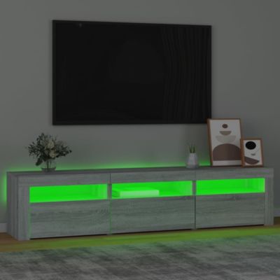 Prolenta Premium -  Meuble TV avec lumières LED Sonoma gris 180x35x40 cm